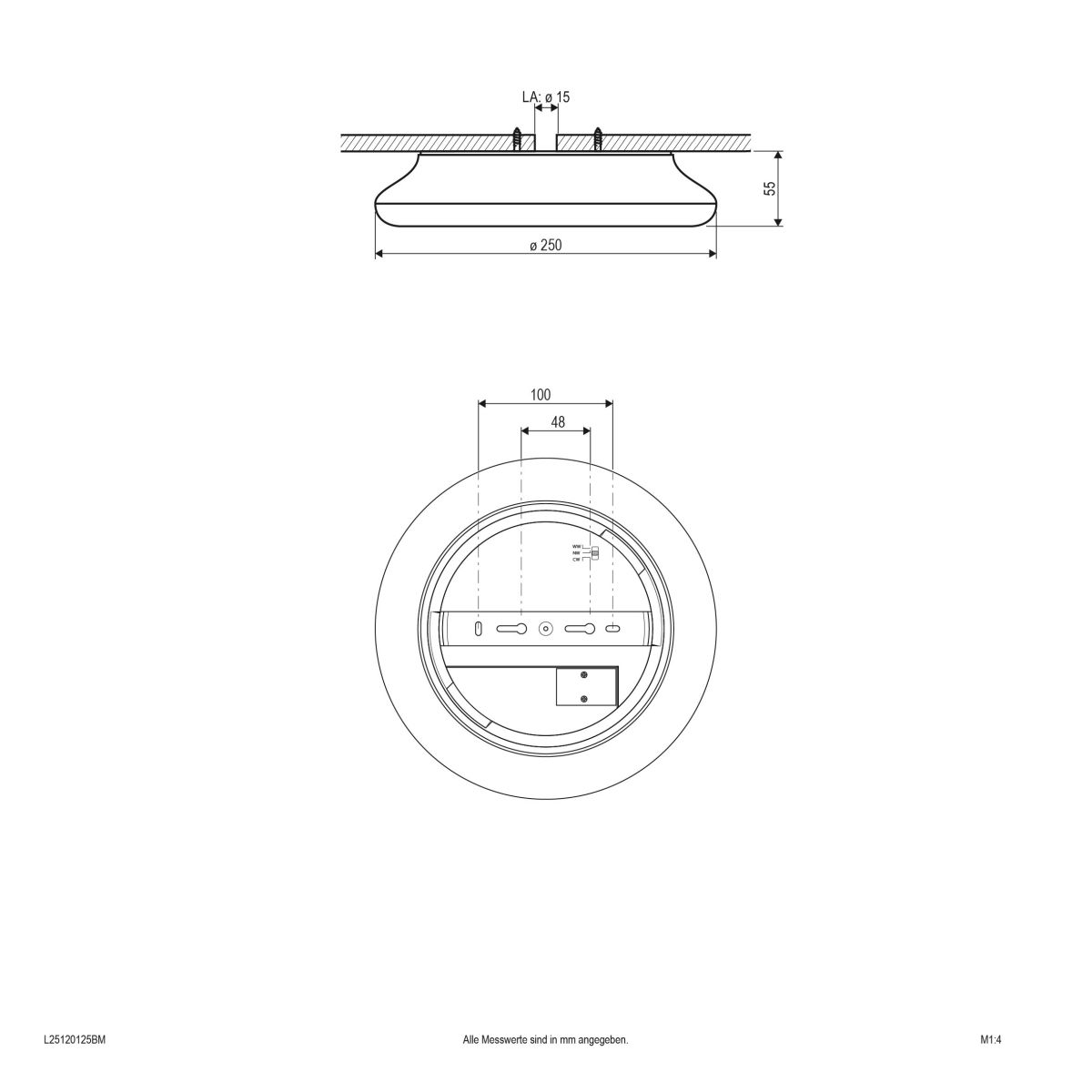 LED-Anbauleuchte L25120125BM