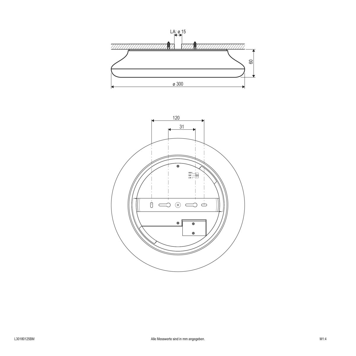 LED-Anbauleuchte L30180125BM