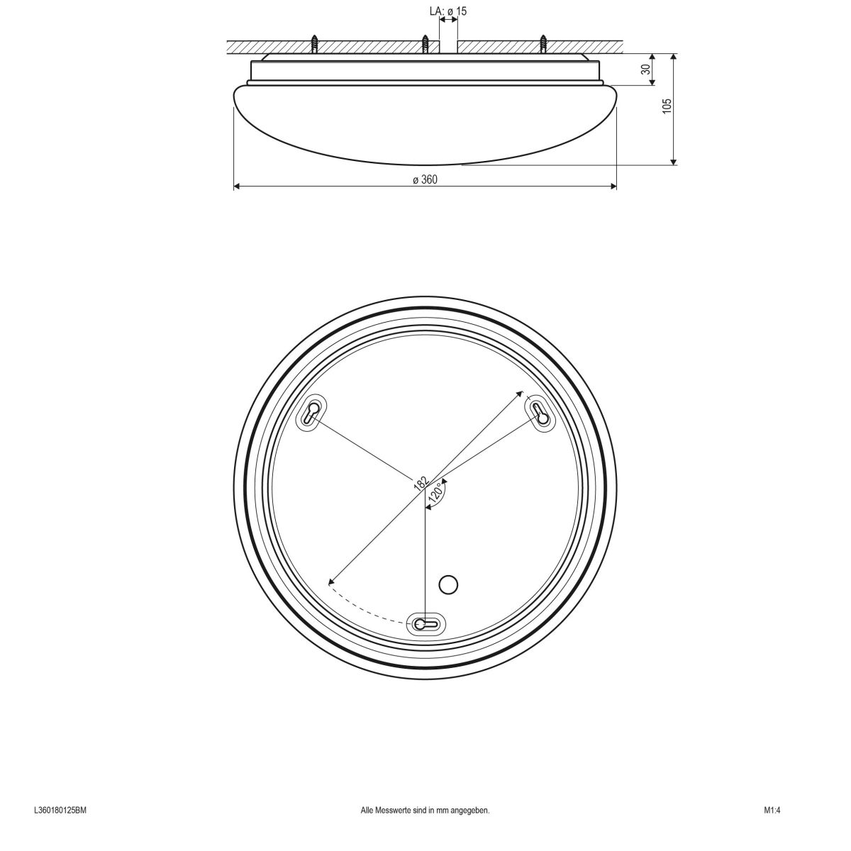 LED-Anbauleuchte L360180125BM