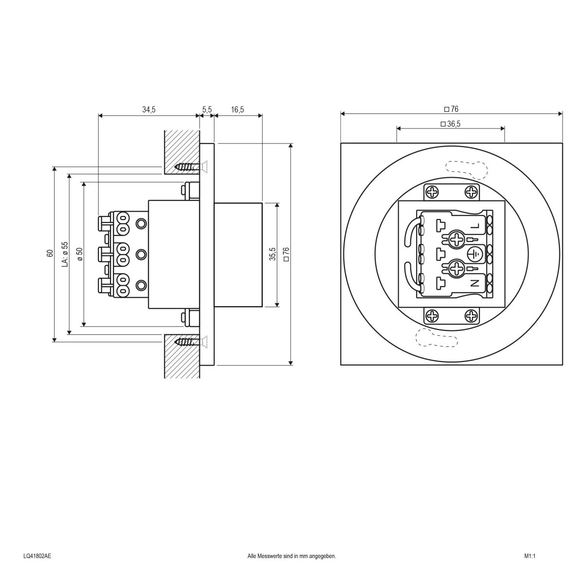 LED-Wandeinbauleuchte LQ41802AE