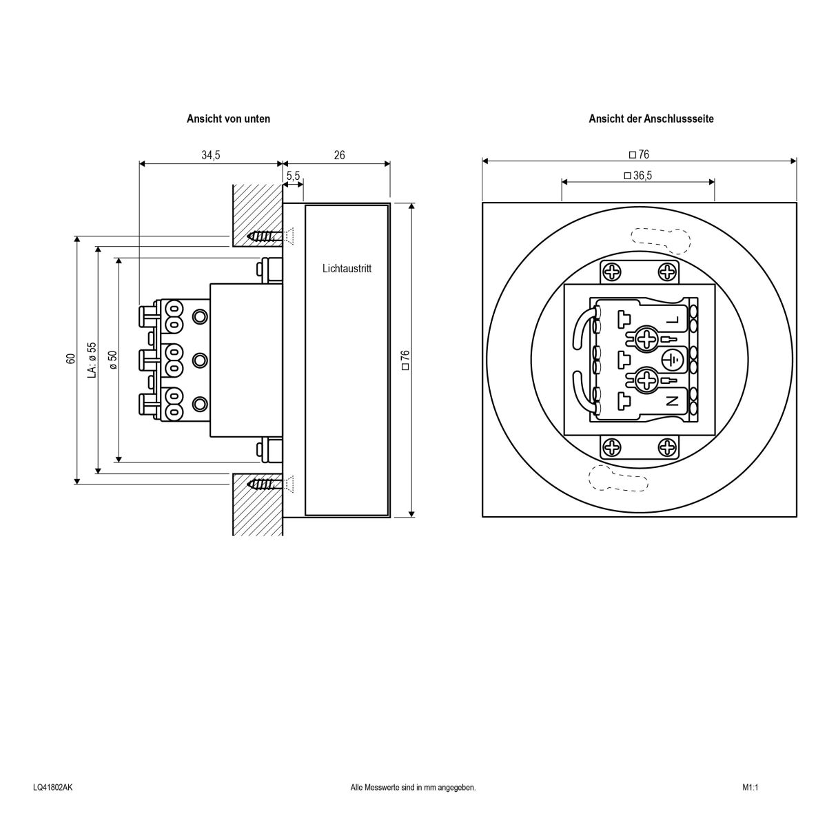 LED-Wandeinbauleuchte LQ41802AK