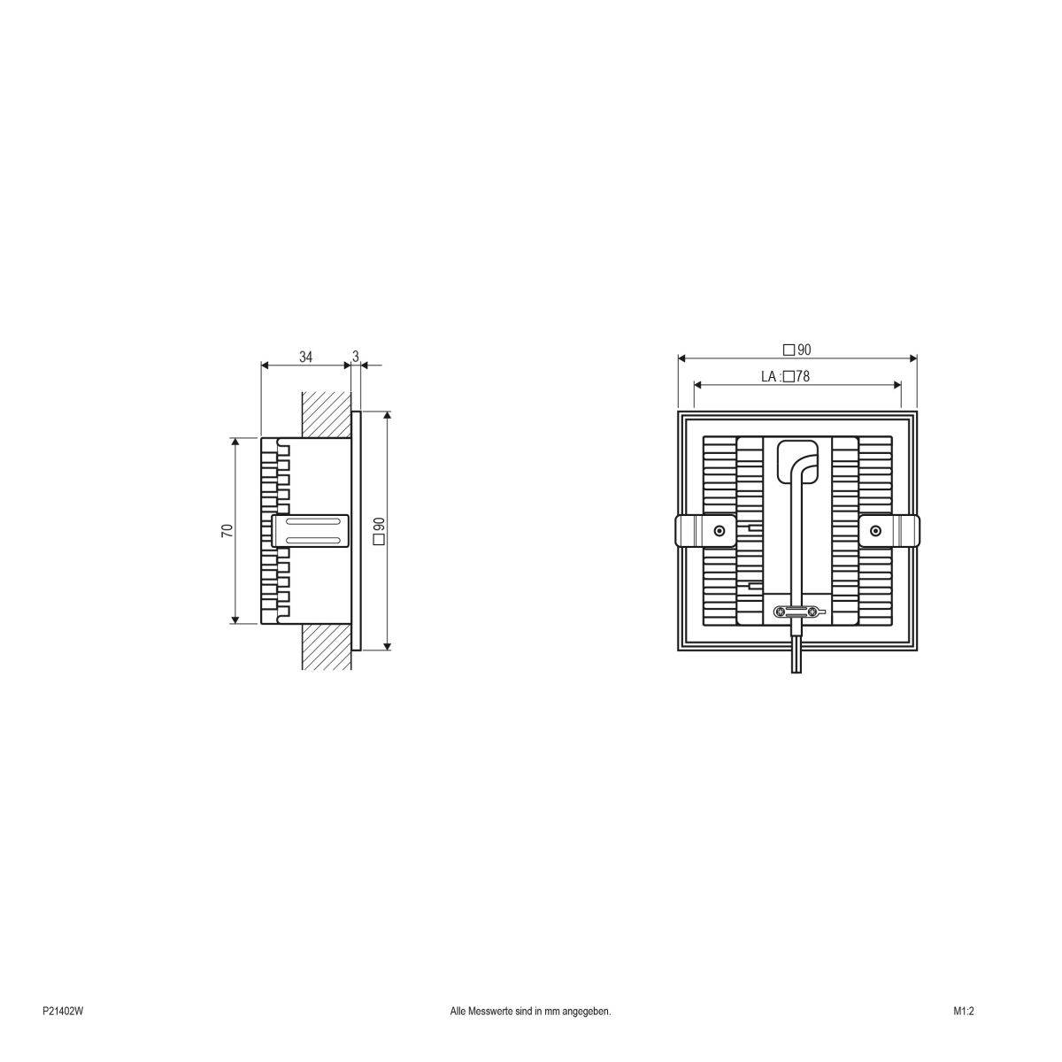 LED-Wandeinbauleuchte P21402W