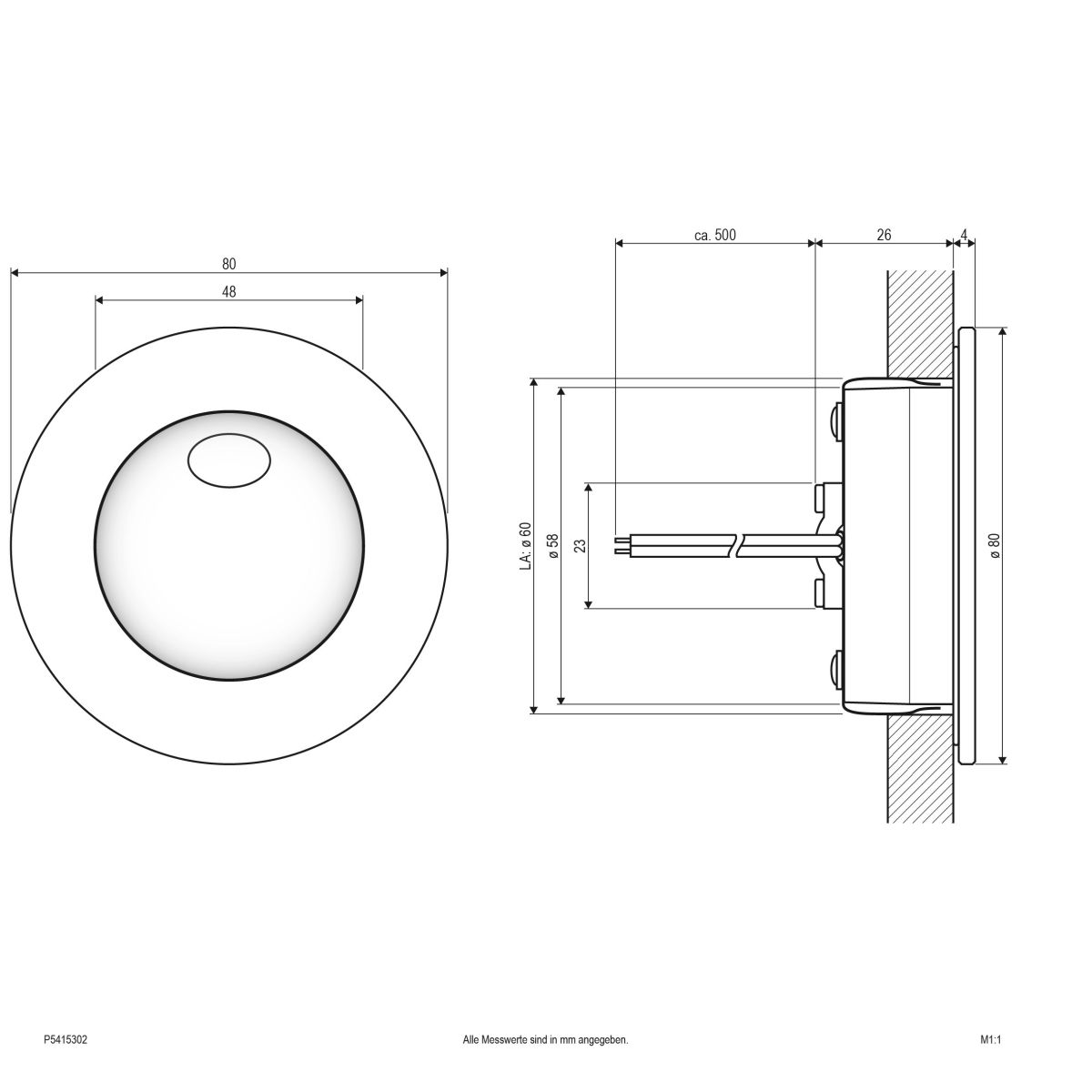 P-LED Wandeinbauleuchte P5415302