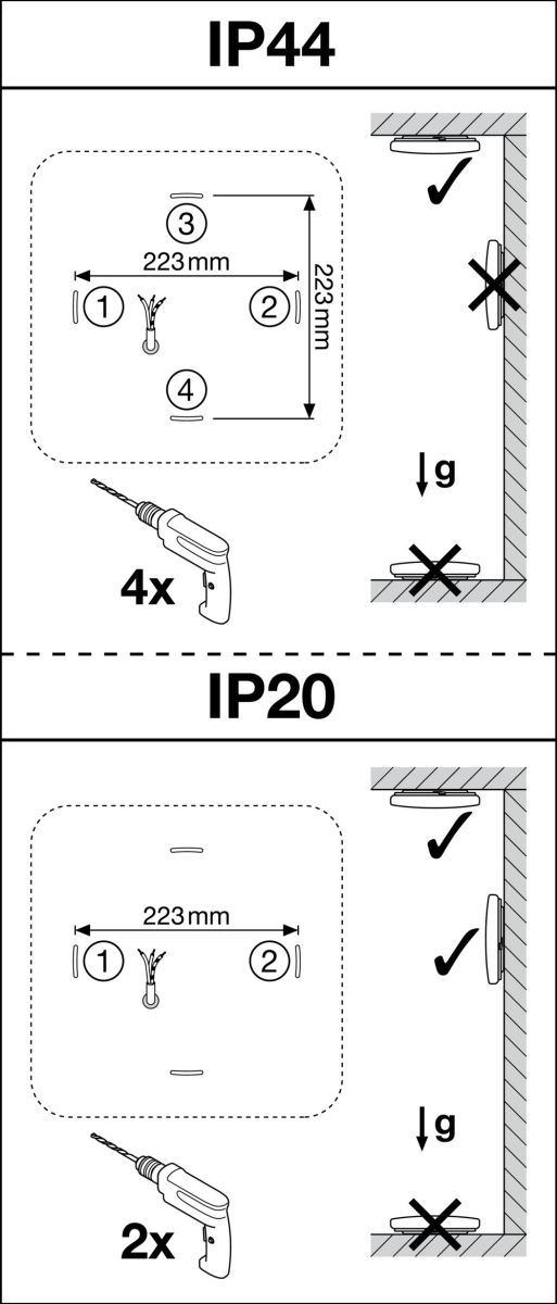 LED-Wand-u.Deckenleuchte SFSQ.330V24W3CCTIP44