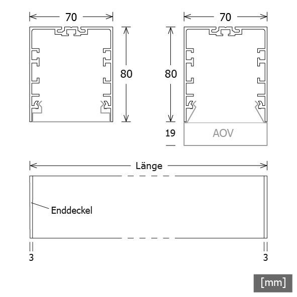 LED-Anbauleuchte MLA070108302AOB/D.sw