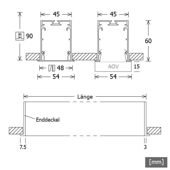 LED-Einbauleuchte MLE045108303AOB/D.sw