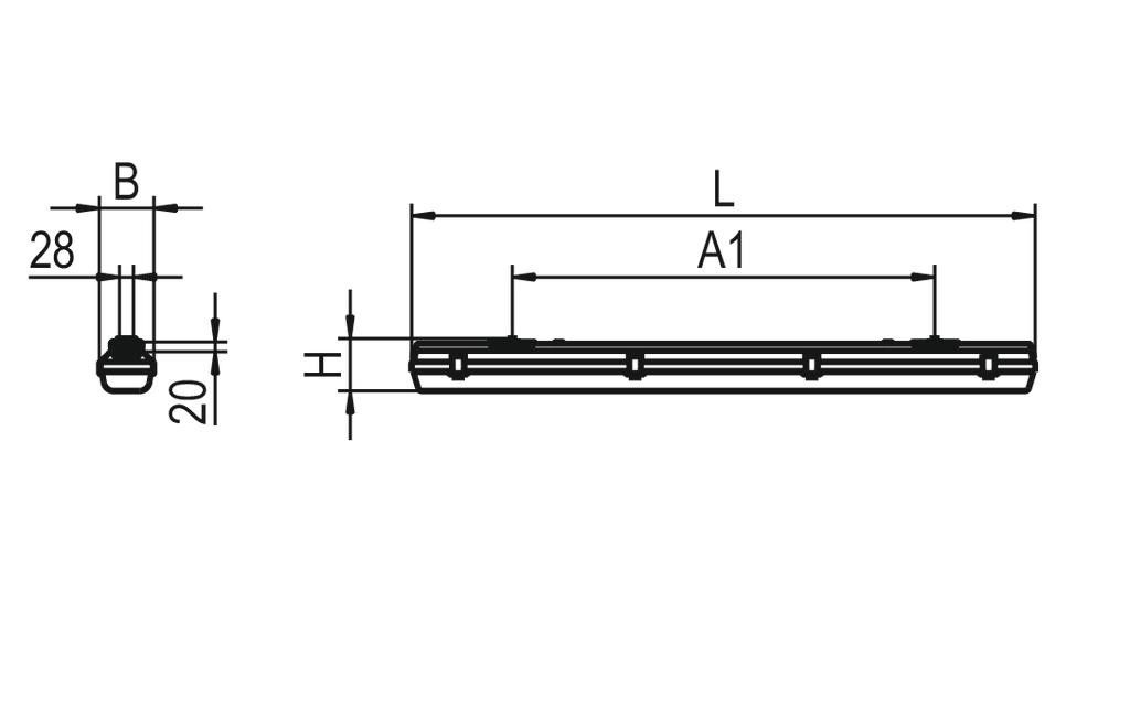 LED-Feuchtraumleuchte PFLO-NP1570 #0931250