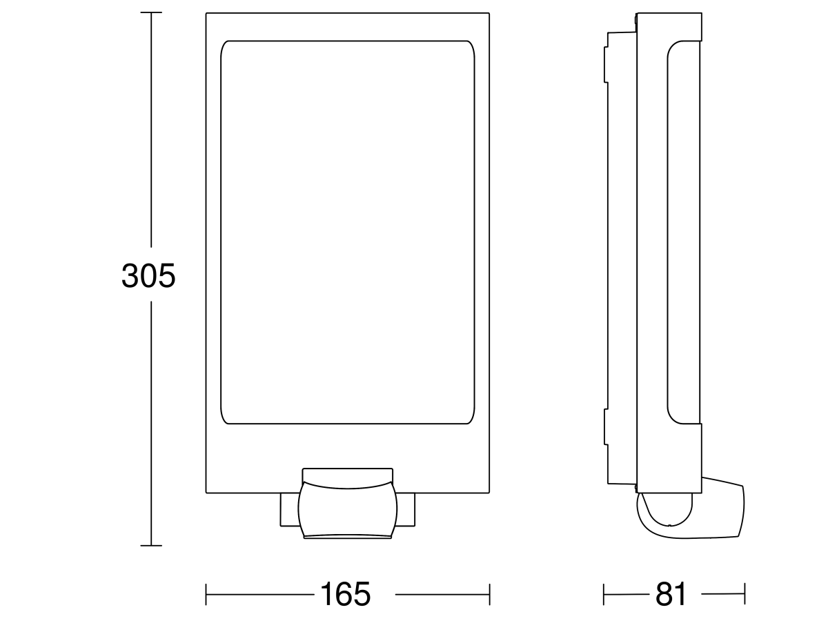 Sensor-LED-Außenleuchte L 240 S ANT 3000K