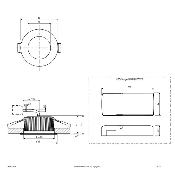 LED-Downlight L54D101625