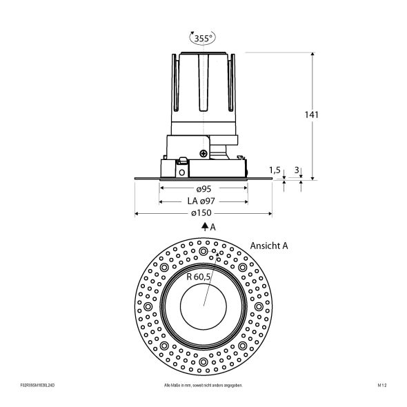 LED-Einbauleuchte modular F02R09SM1830L24D