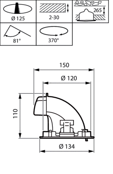 LED-Einbaustrahler RS772B 27S #97922500