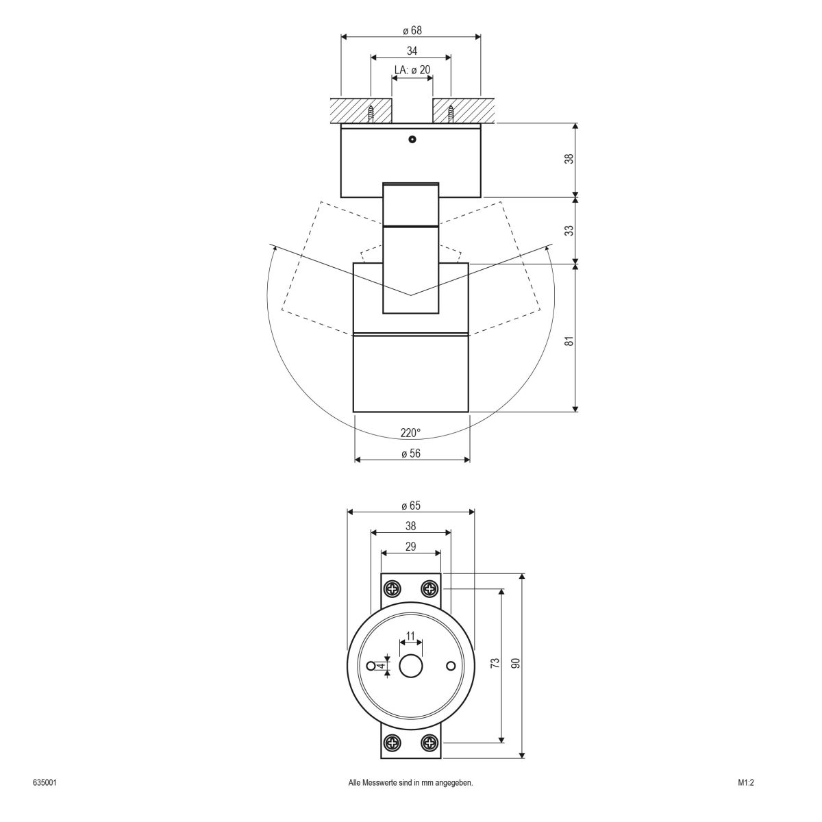 Deckenanbau-Spot 635001