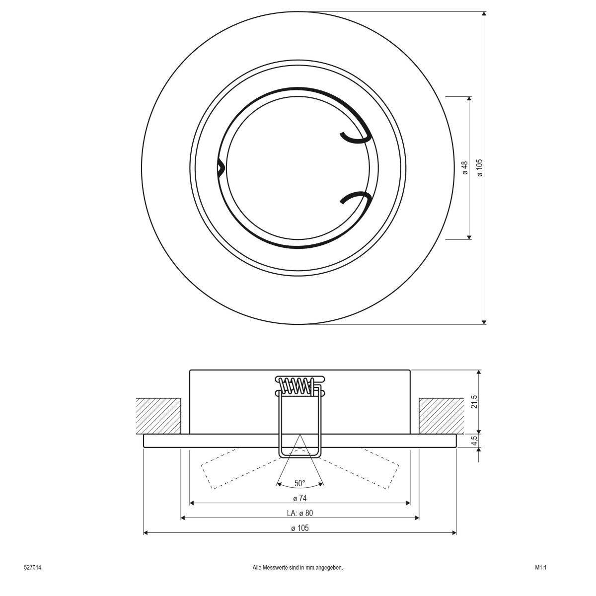 Hochvolt Deckeneinbauleuch 527014