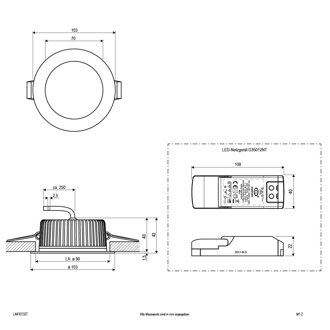 LED-Deckeneinbauleuchte L44101327