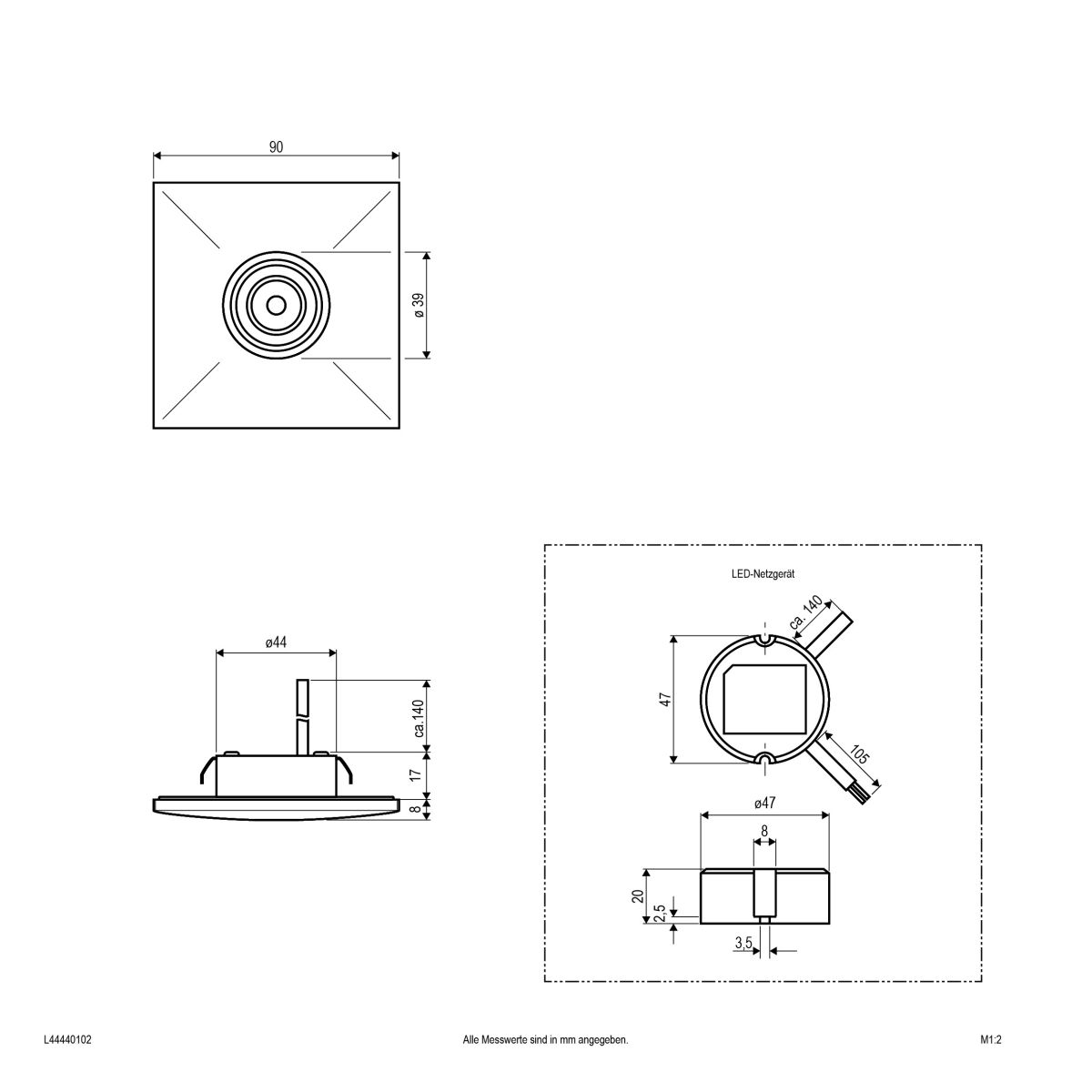 LED-Deckeneinbauleuchte L44440102