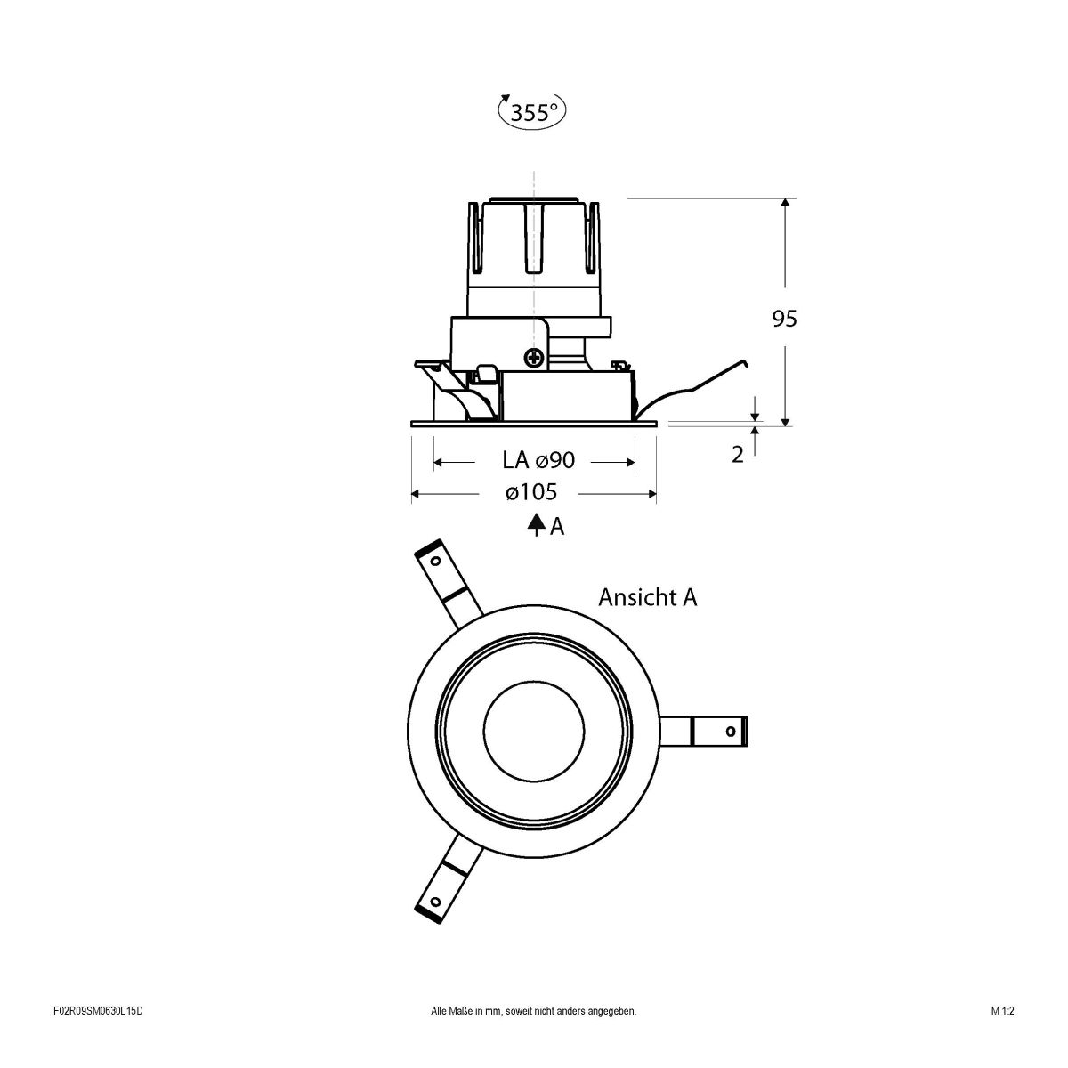 LED-Einbauleuchte modular F02R09SM0630L15D