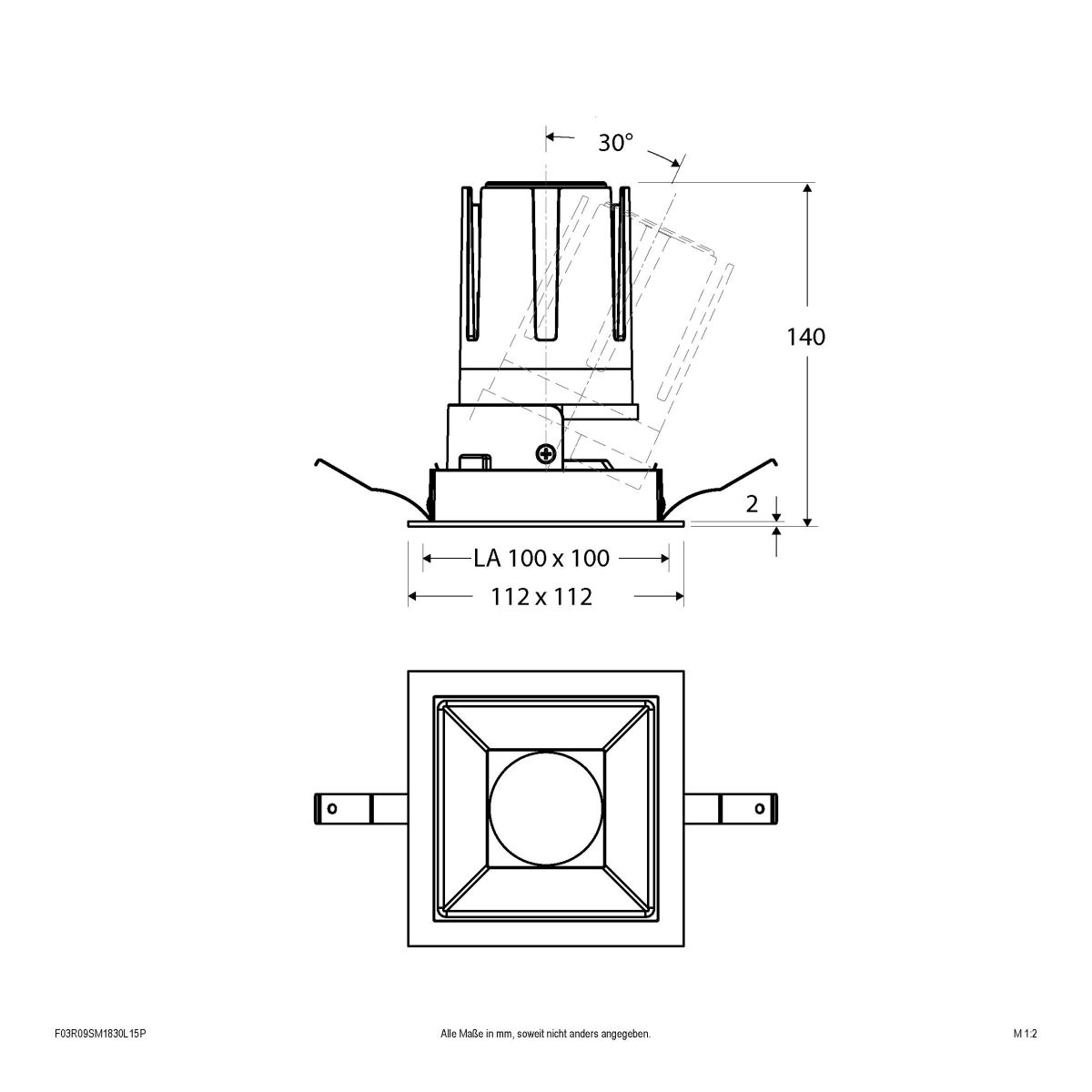 LED-Einbauleuchte modular F03R09SM1830L15P