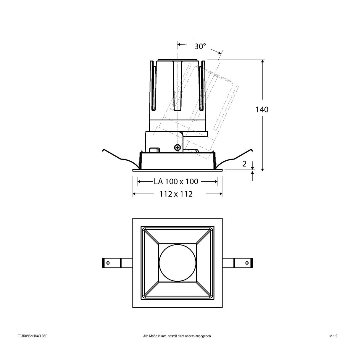 LED-Einbauleuchte modular F03R09SM1840L38D