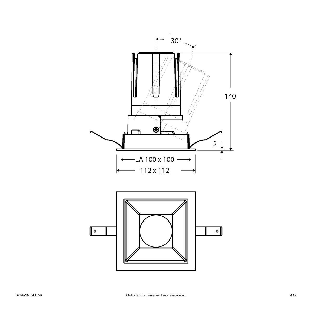 LED-Einbauleuchte modular F03R09SM1840L55D