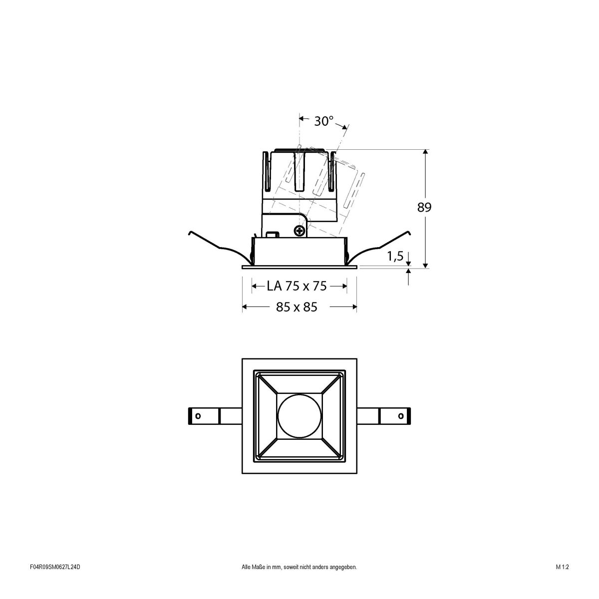 LED-Einbauleuchte modular F04R09SM0627L24D