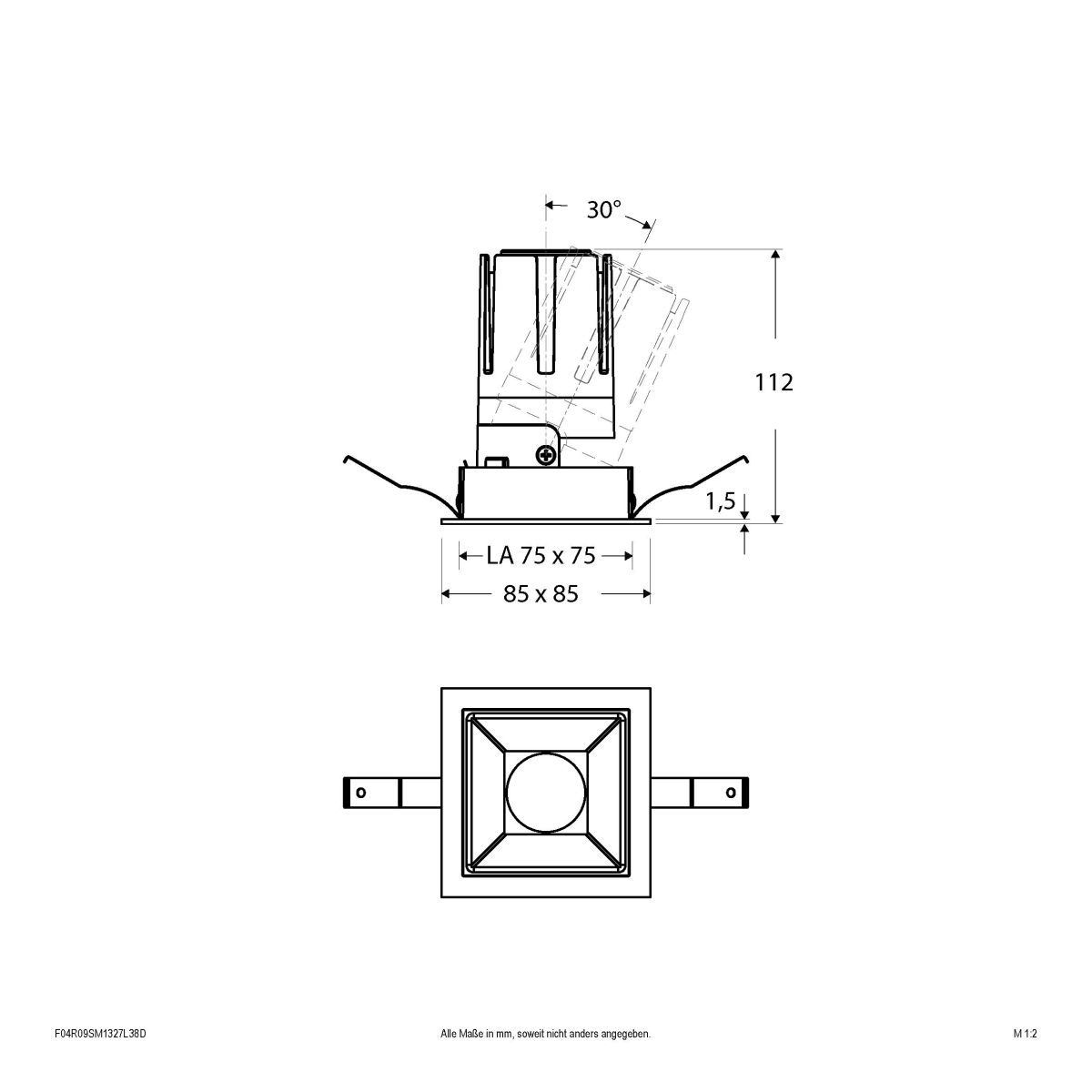 LED-Einbauleuchte modular F04R09SM1327L38D