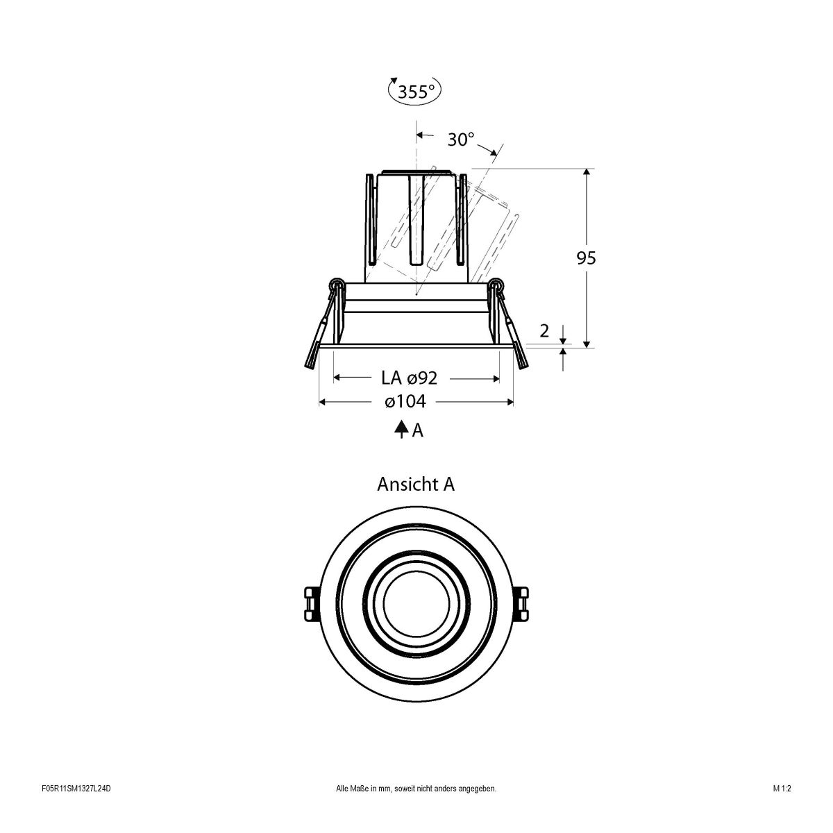 LED-Einbauleuchte modular F05R11SM1327L24D