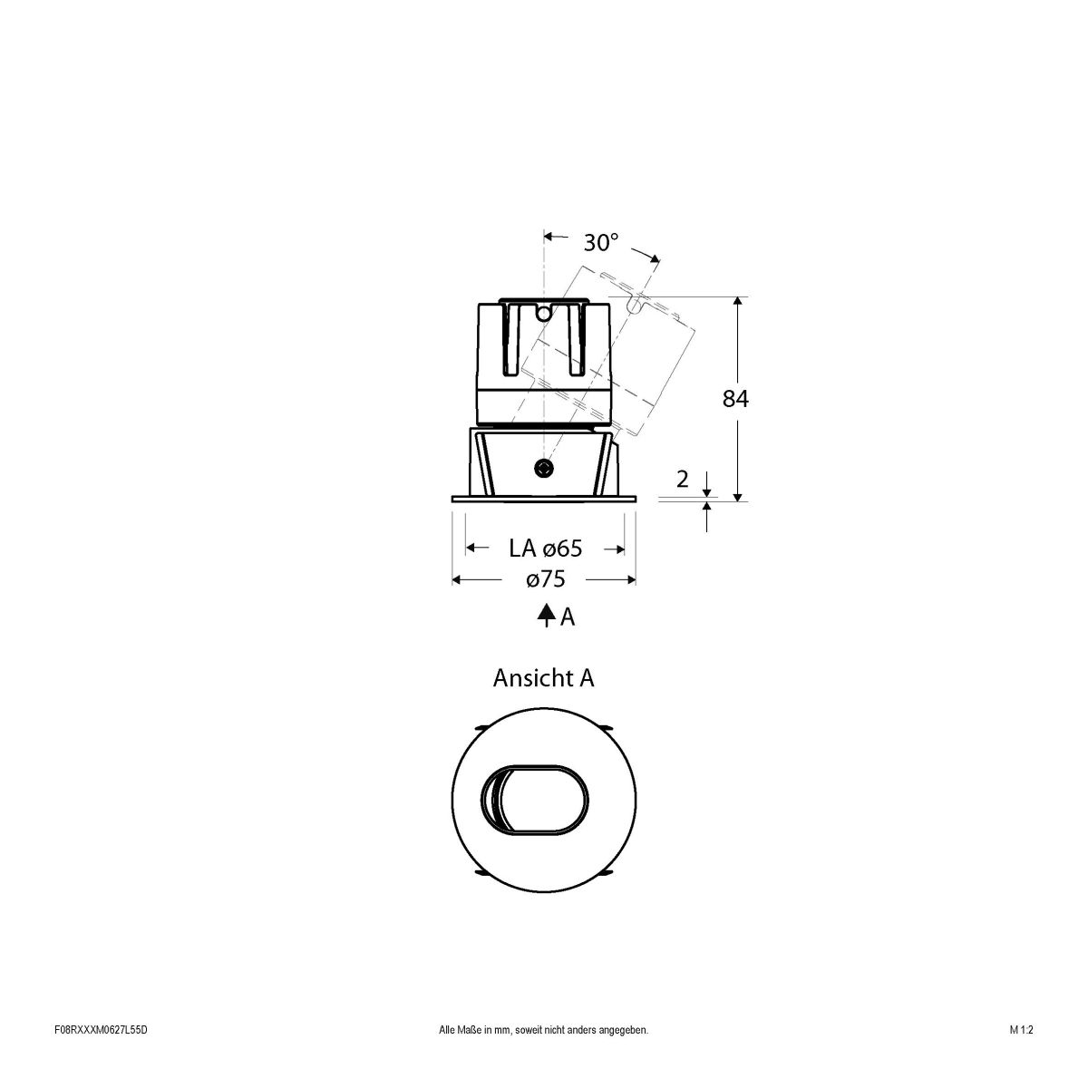 LED-Einbauleuchte modular F08RXXXM0627L55D