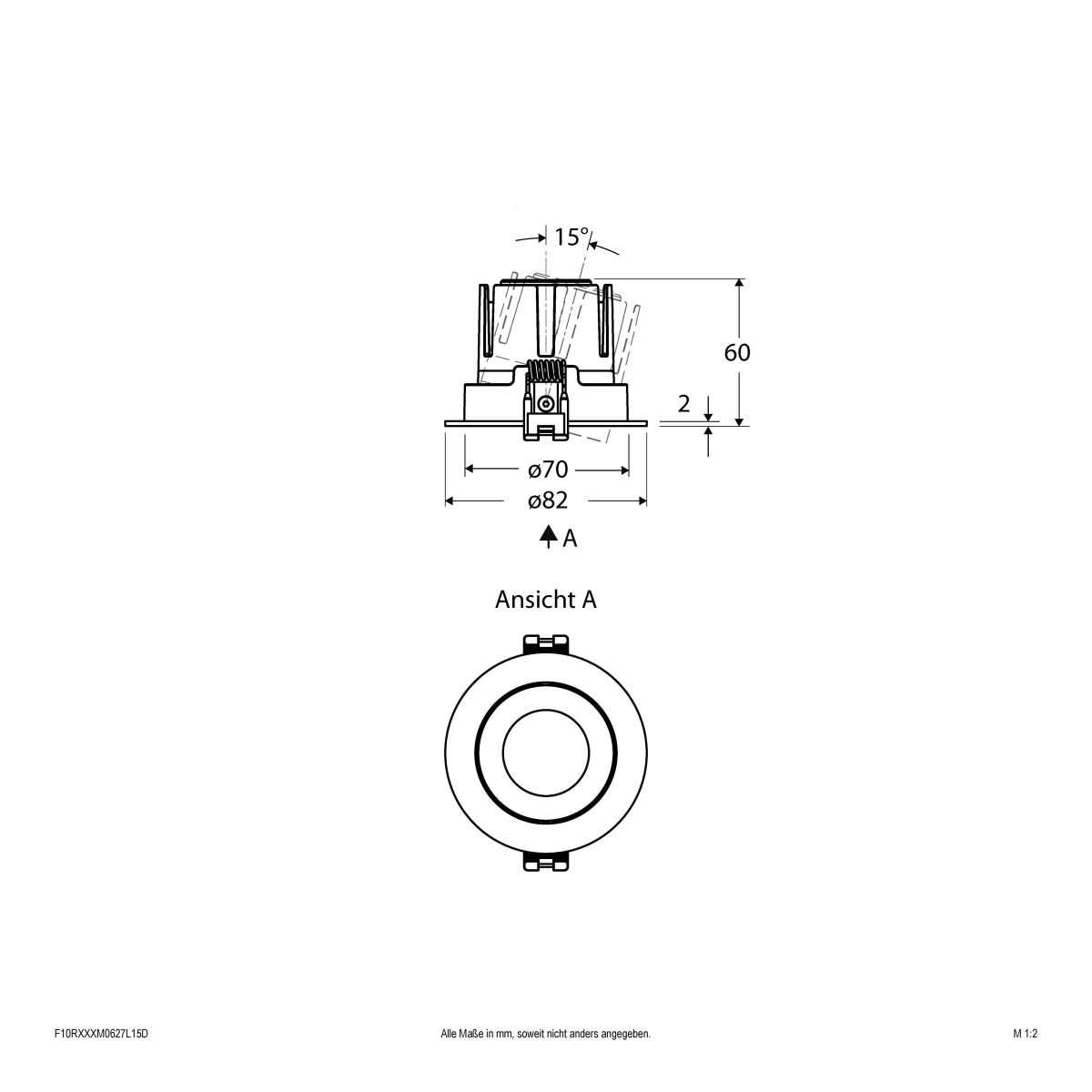 LED-Einbauleuchte modular F10RXXXM0627L15D