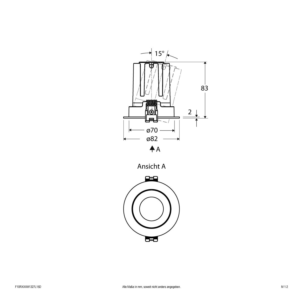 LED-Einbauleuchte modular F10RXXXM1327L15D