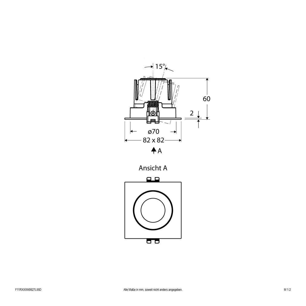 LED-Einbauleuchte modular F11RXXXM0627L55D