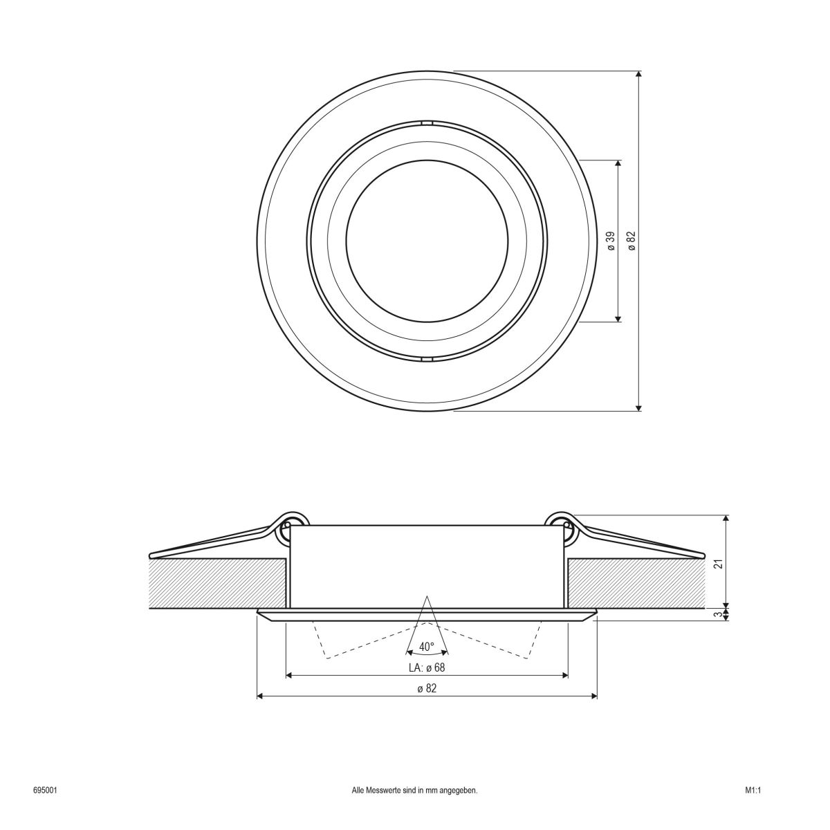 NV Deckeneinbauleuchte 695001