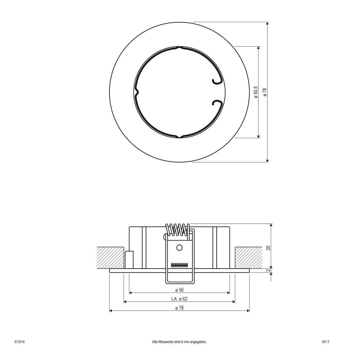 NV EB-Leuchte 511 014 alu/mt