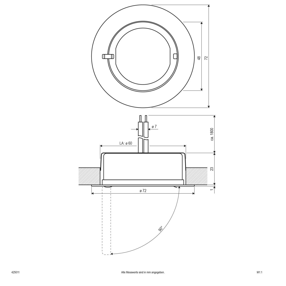 NV Möbeleinbauleuchte 425 011 chr