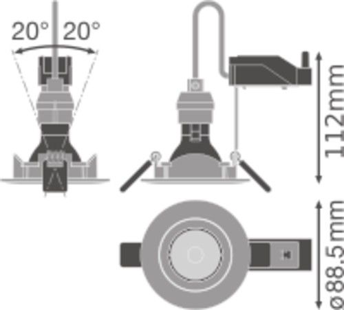 LED-Einbaustrahler SPKITADJV8.3W930GU10