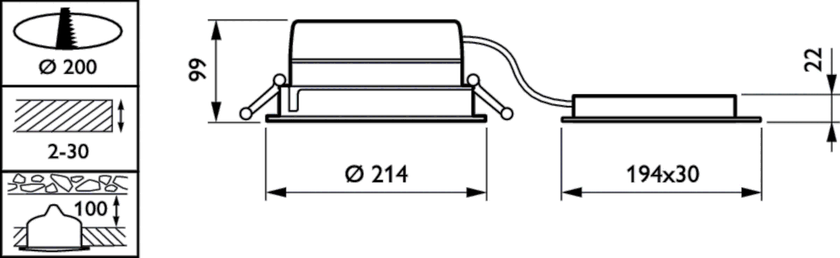 LED-Downlight DN570BLED20S830POECW