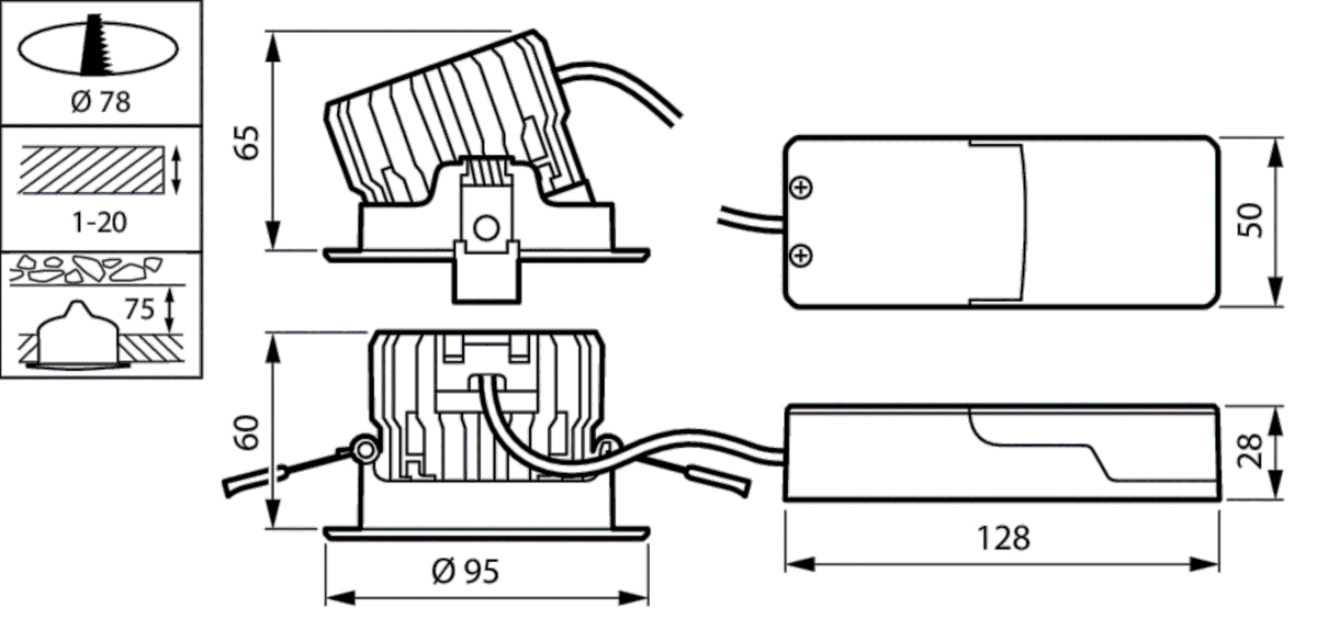 LED-Einbaustrahler RS151B LED #54819099