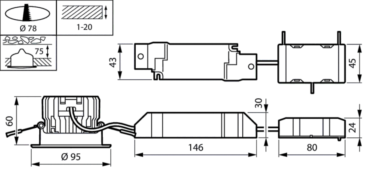 LED-Einbaustrahler RS151B LED #54822099