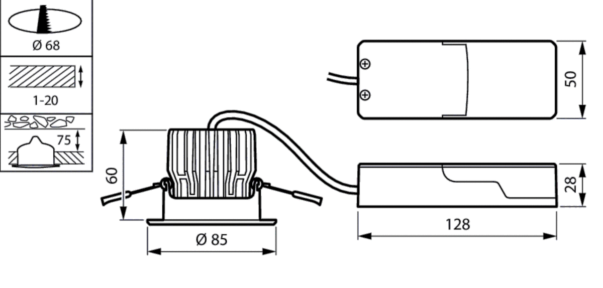 LED-Einbaustrahler RS155B LED #94098799