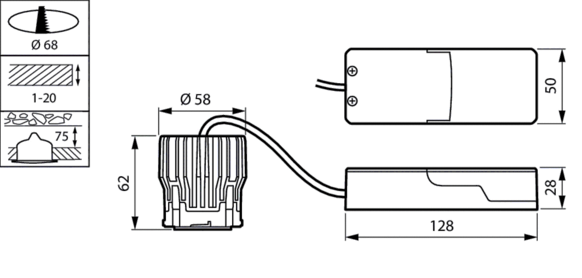 LED-Einbaustrahler RS156B LED #94079699