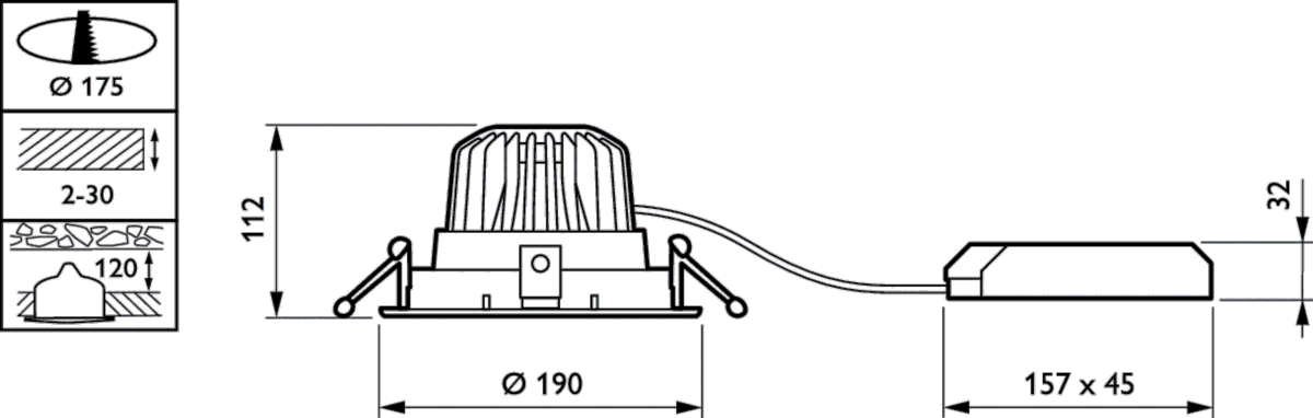 LED-Einbaustrahler RS340B 19S #97762700