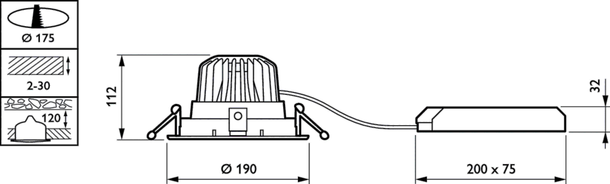 LED-Einbaustrahler RS340B 27S #97763400