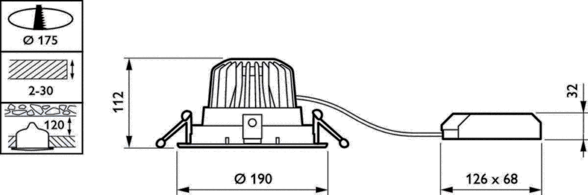 LED-Einbaustrahler RS340B 27S #97764100