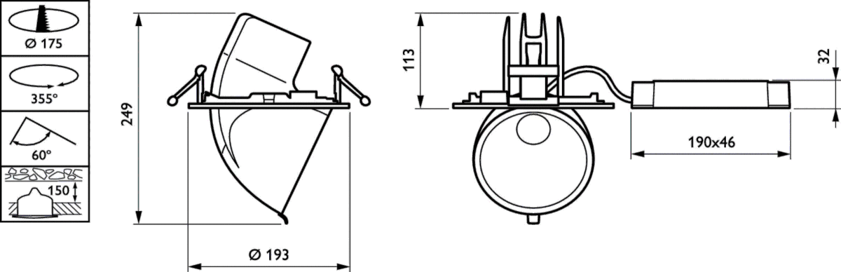 LED-Einbaustrahler RS342B 19S #97783200