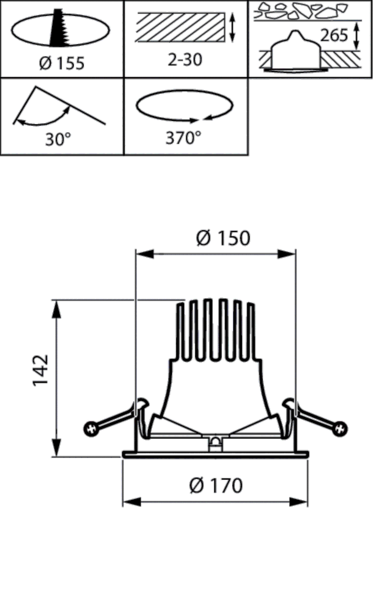 LED-Einbaustrahler RS781B 27S #97943000