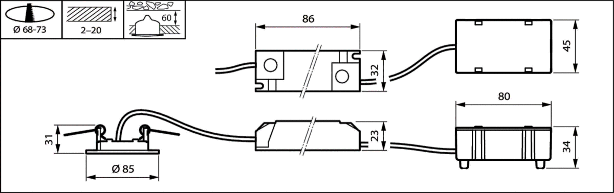 LED-Slimdownlight DN145B LED #33946799