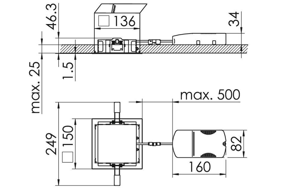 LED-Einbaustrahler QUADROP#SPG0320254AQ