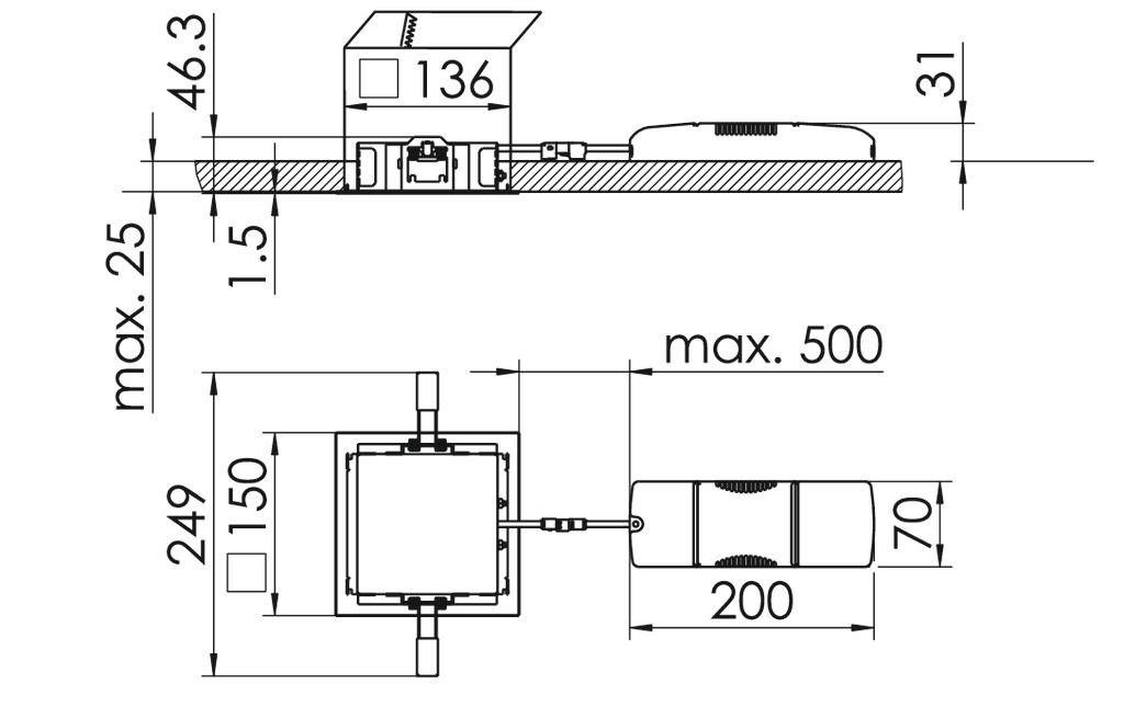 LED-Einbaustrahler QUADROP#SPG0330252AH