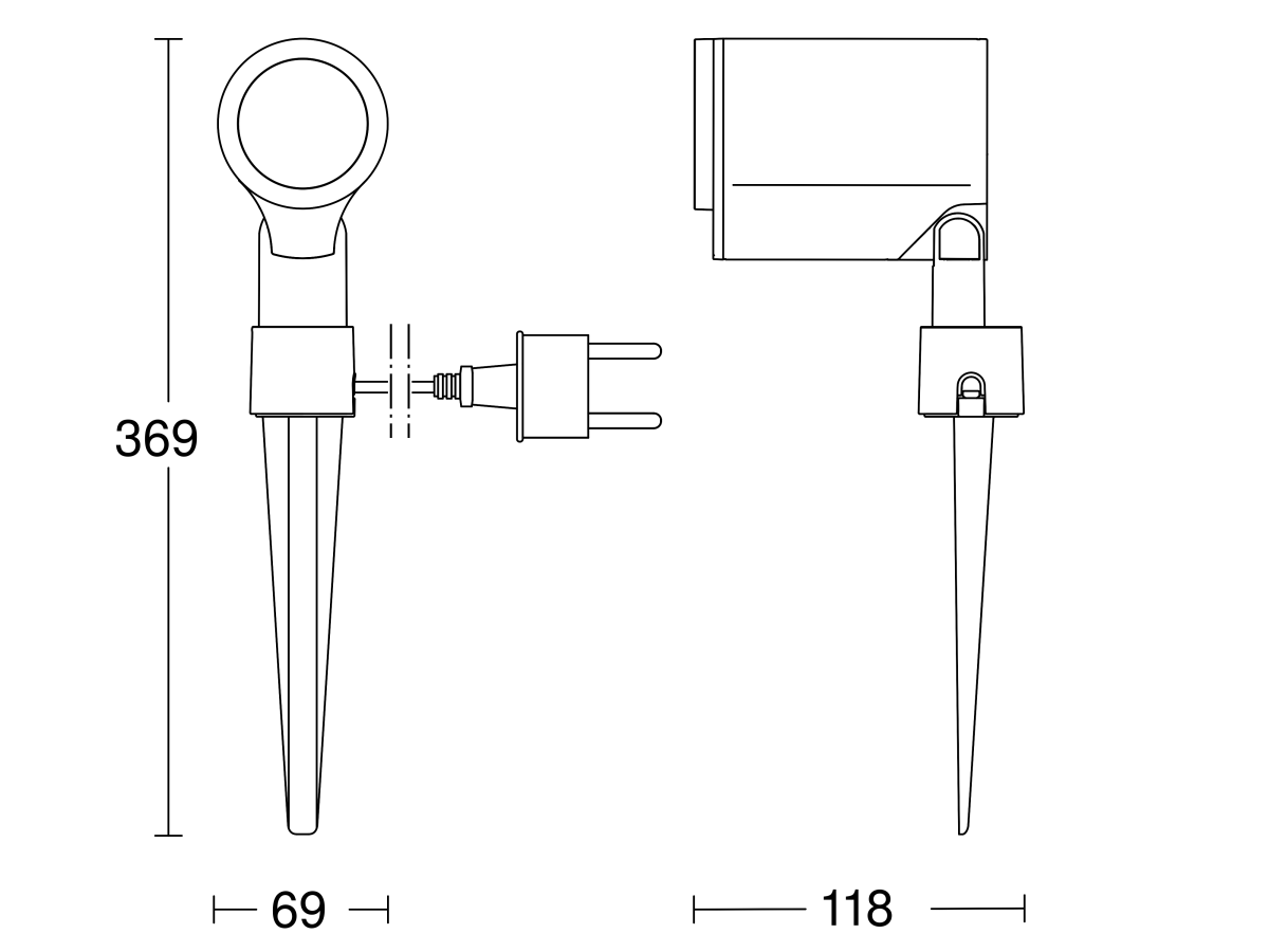 LED-Strahler ohne Sensor Spot Garden N 3000K