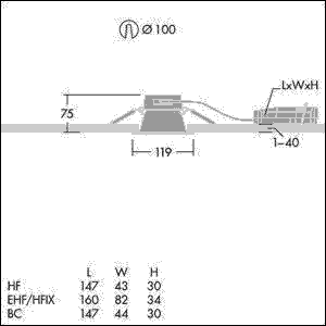 LED-Deckeneinbauleuchte CHAL3 100 #92989193