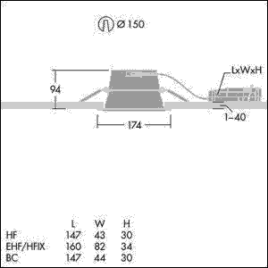 LED-Deckeneinbauleuchte CHAL3 150 #92989215